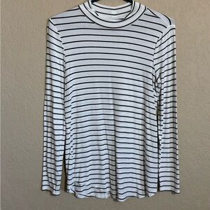 Maurices Black and White Striped Long Sleeve Top